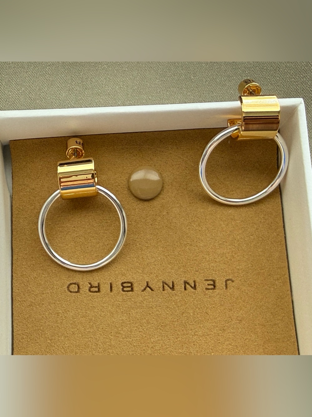 Jenny Bird Faye Knockers Gold and Silver Mixed-Metal Hoop Studs